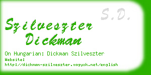 szilveszter dickman business card